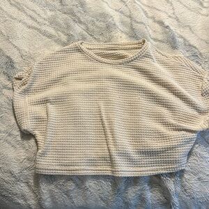 cream knit cropped top